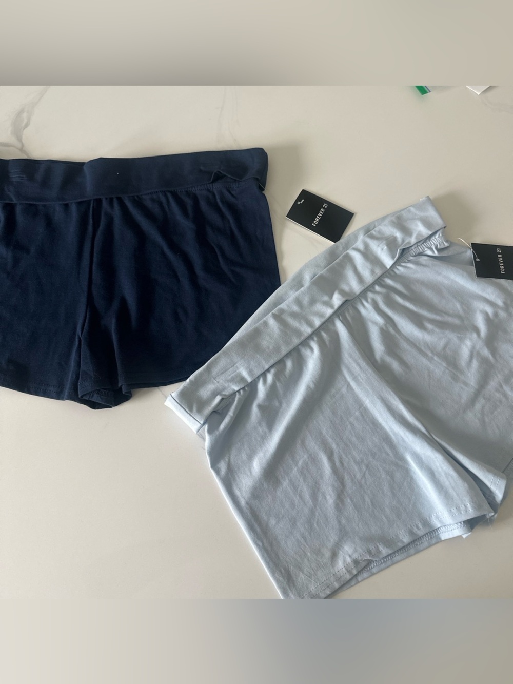 Forever 21 Navy and Light Blue Women’s Lounge Shorts Set